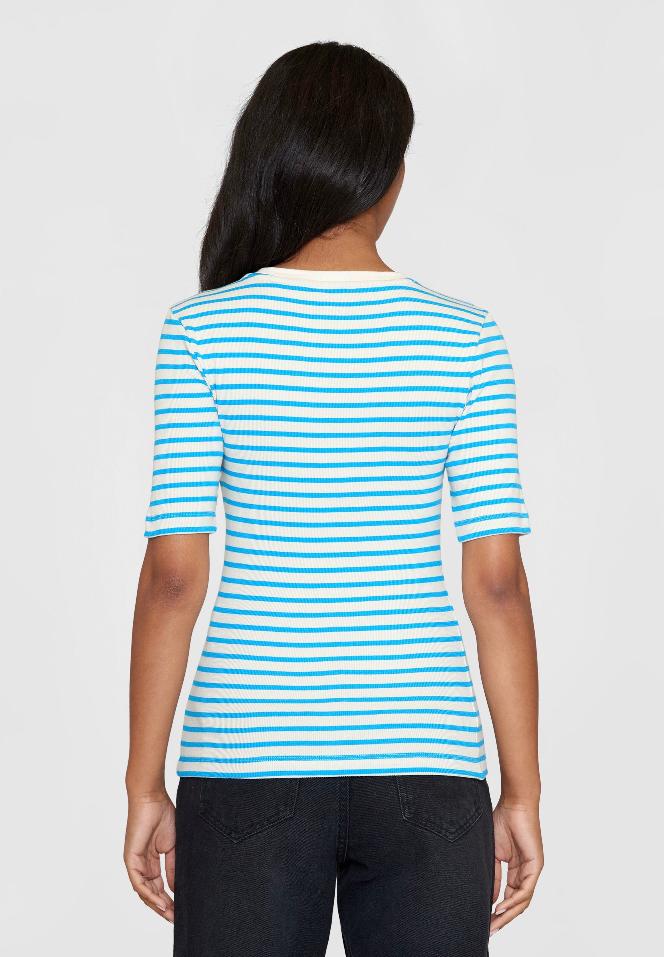 striped rib t-shirt blue stripe