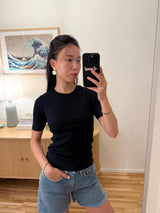 classic rib t-shirt jet black