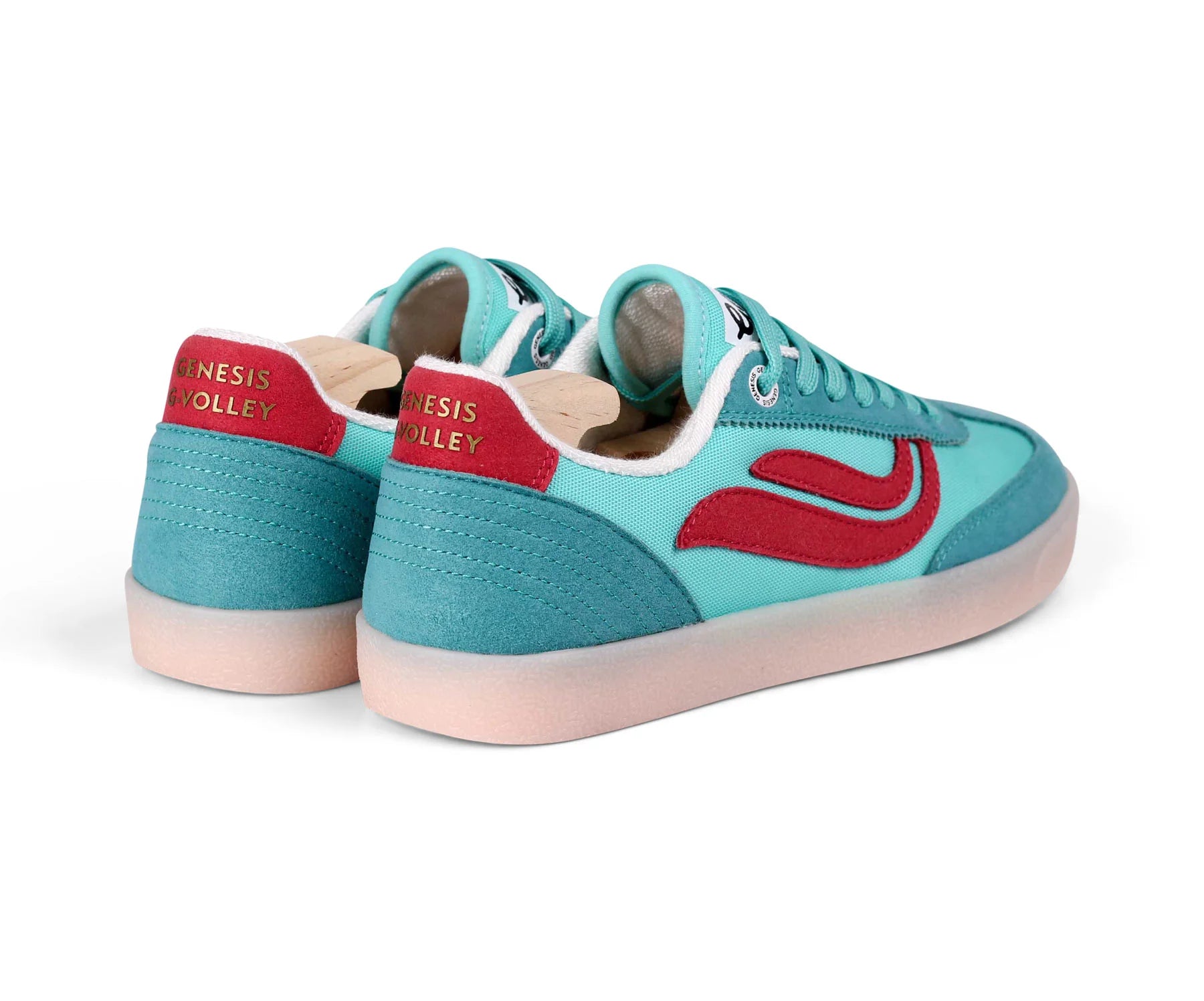 sneaker g-volley mesh turquoise/red/light gum
