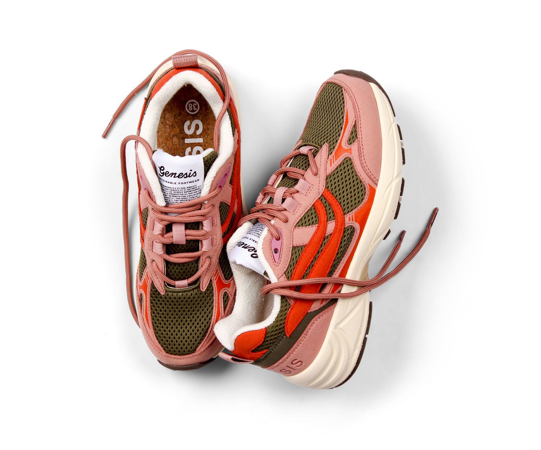 sneaker g-eco`99 multi colour old rose/olive/orange