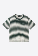 Load image into Gallery viewer, waterlily stripes dark green t-shirt