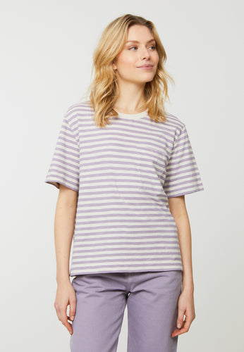waterlily stripes gray lilac t-shirt
