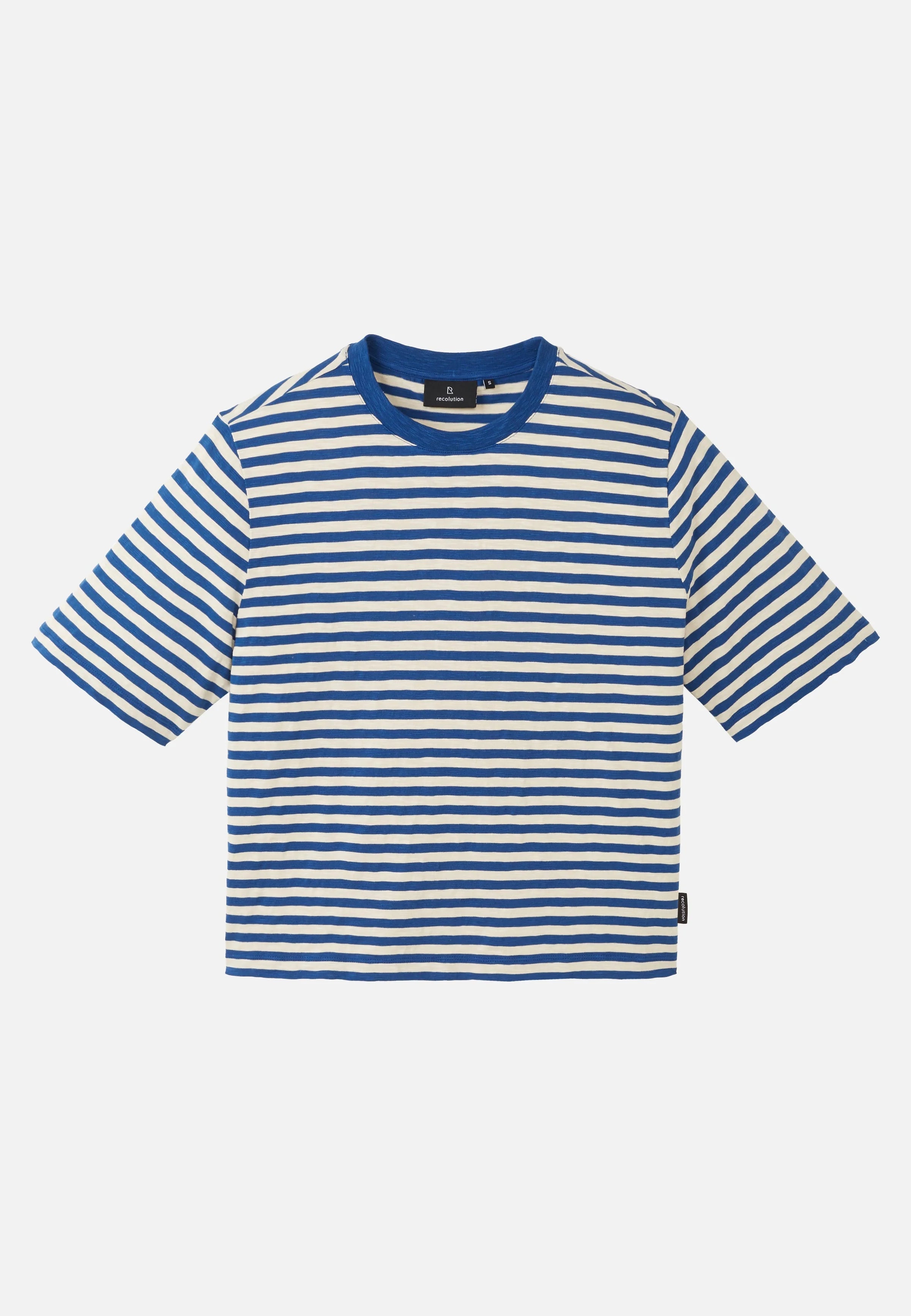 t-shirt azolla stripes lapis blue
