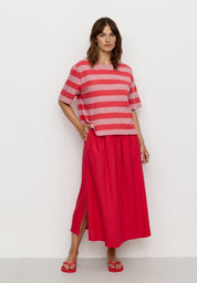 t-shirt azolla stripes peony pink