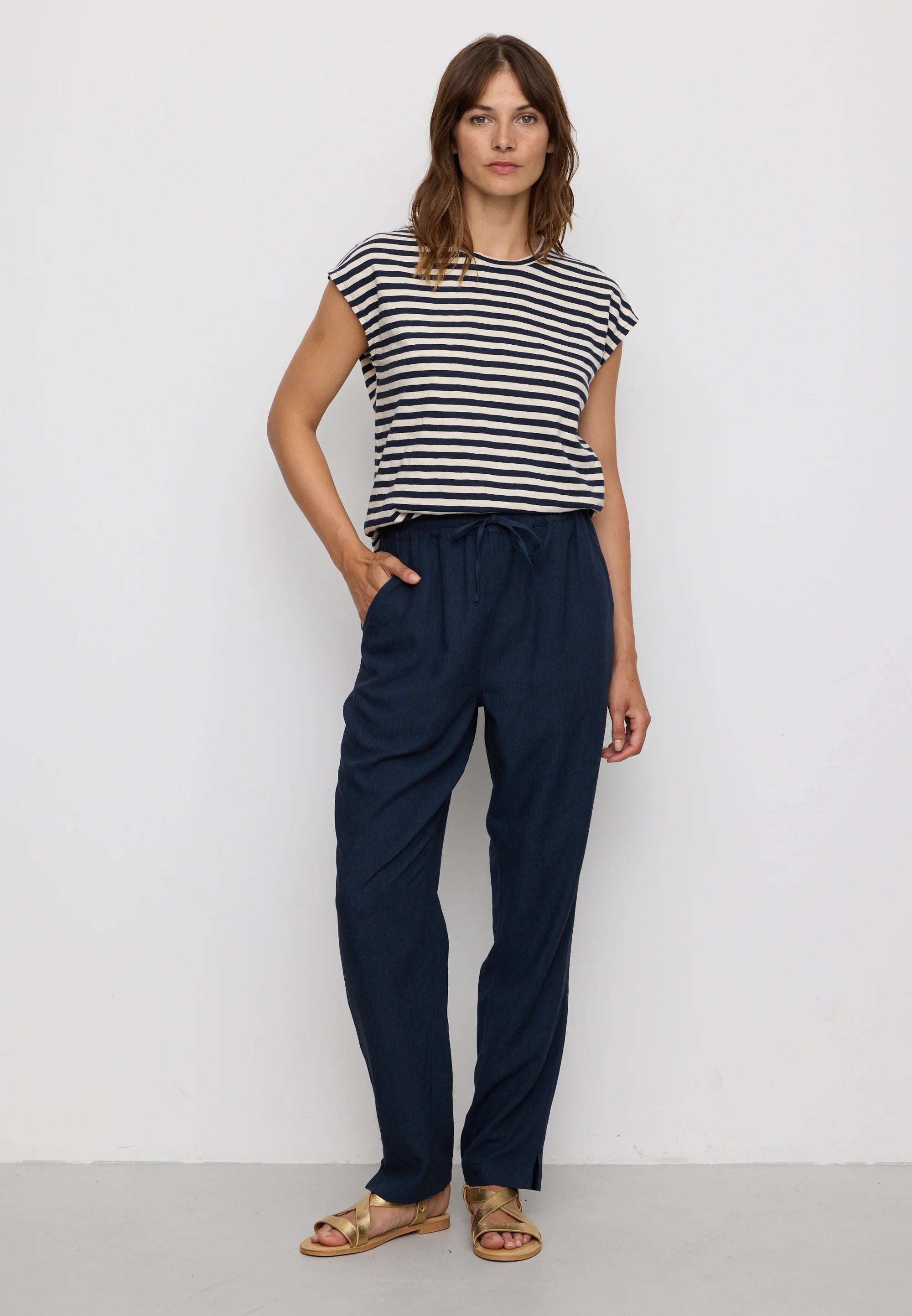 t-shirts zinnia stripes dark navy