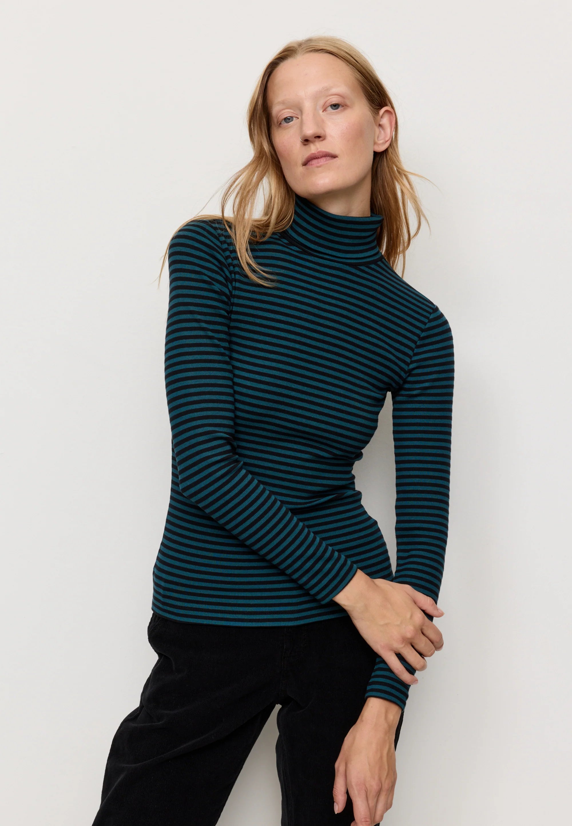 longsleeve liatris stripes lake blue