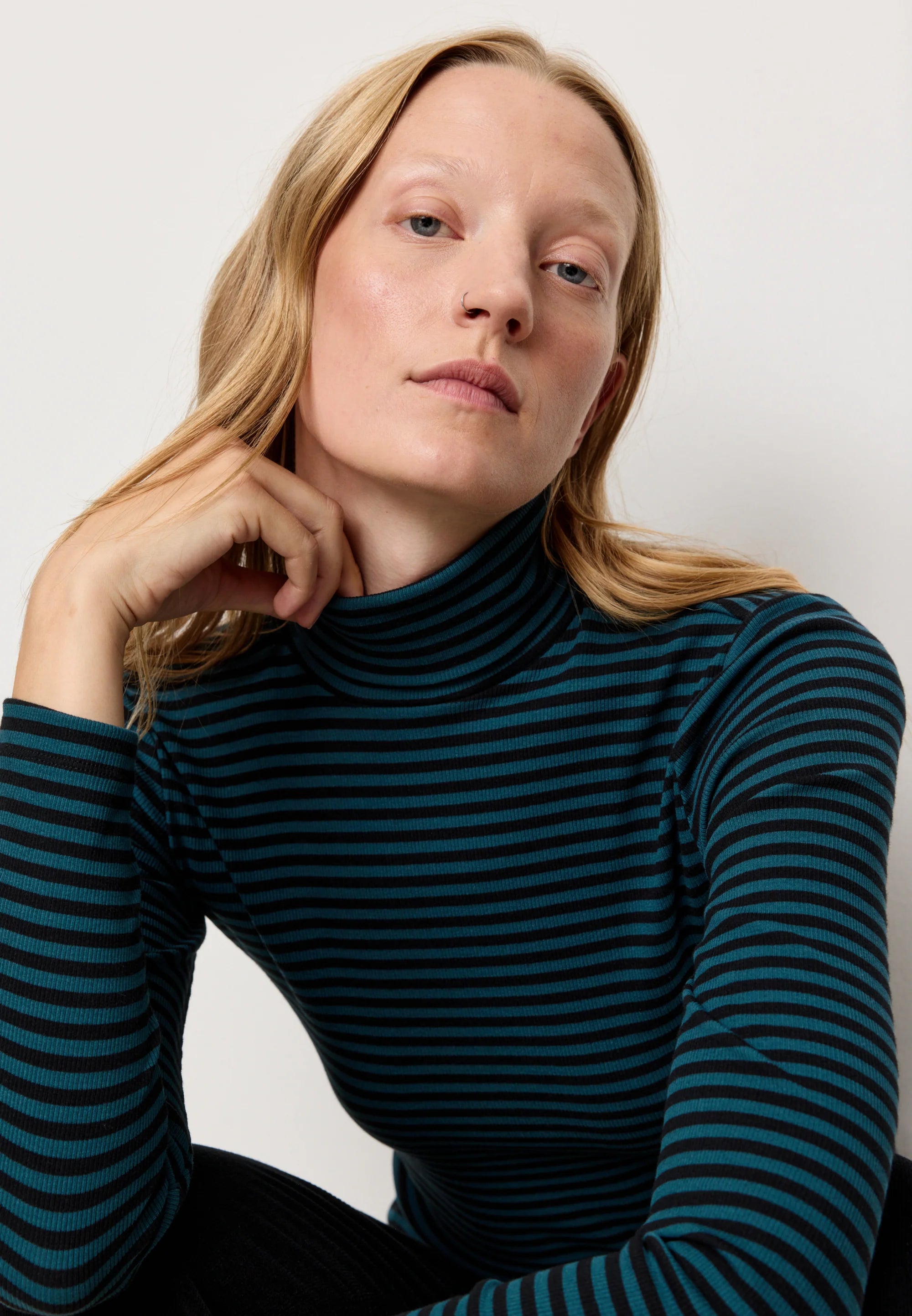 longsleeve liatris stripes lake blue