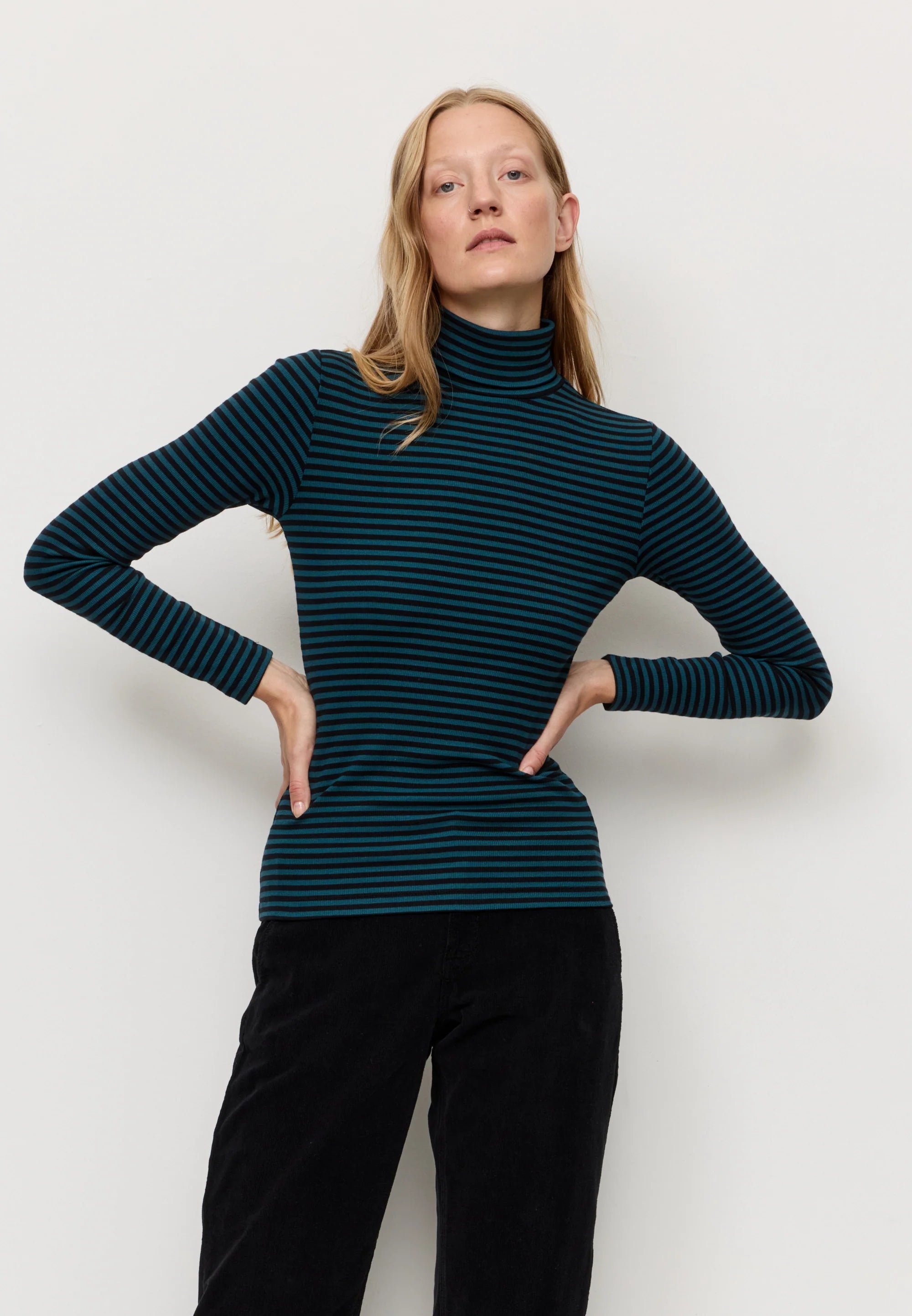 longsleeve liatris stripes lake blue