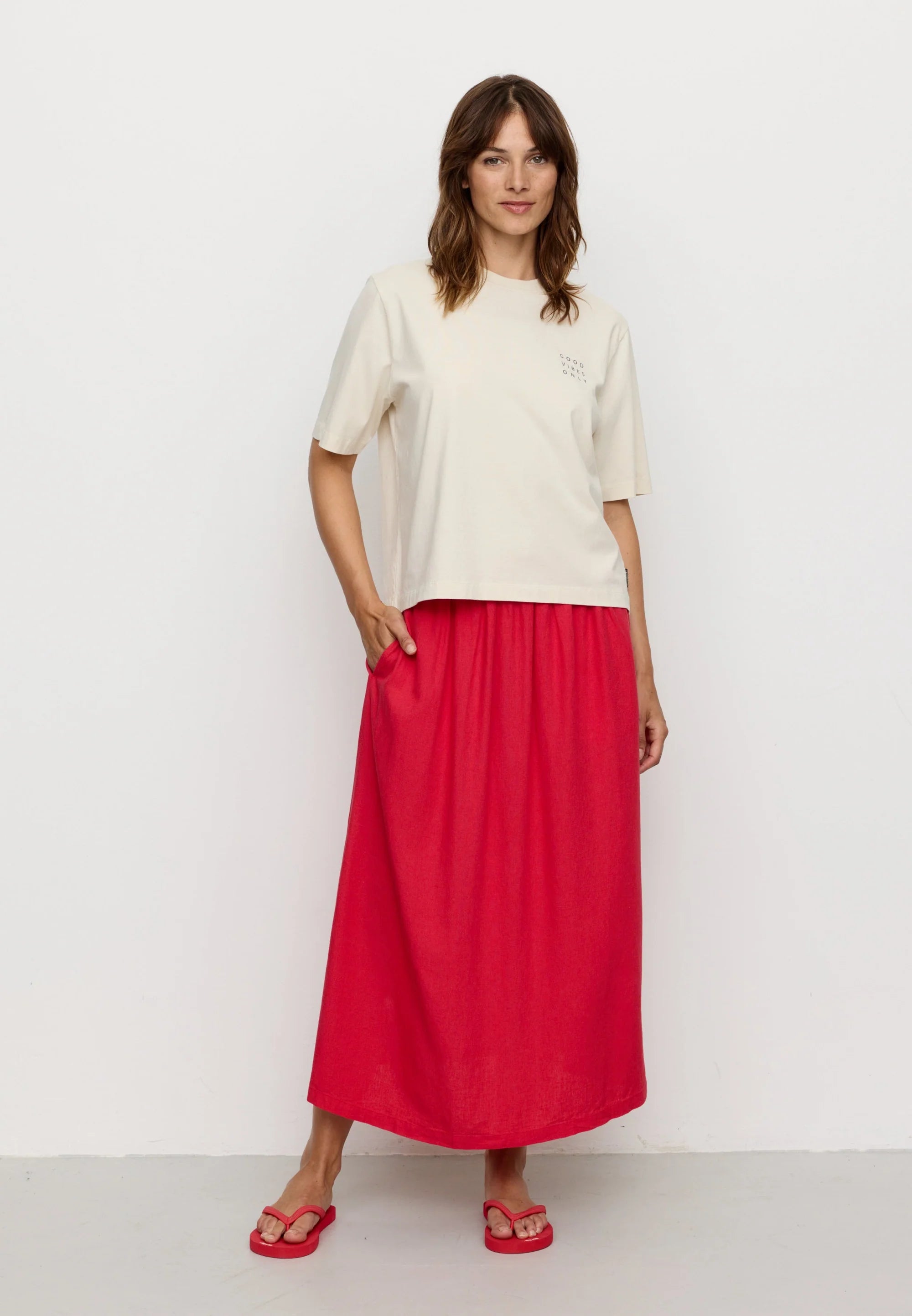 t-shirt azolla good vibes arctic white