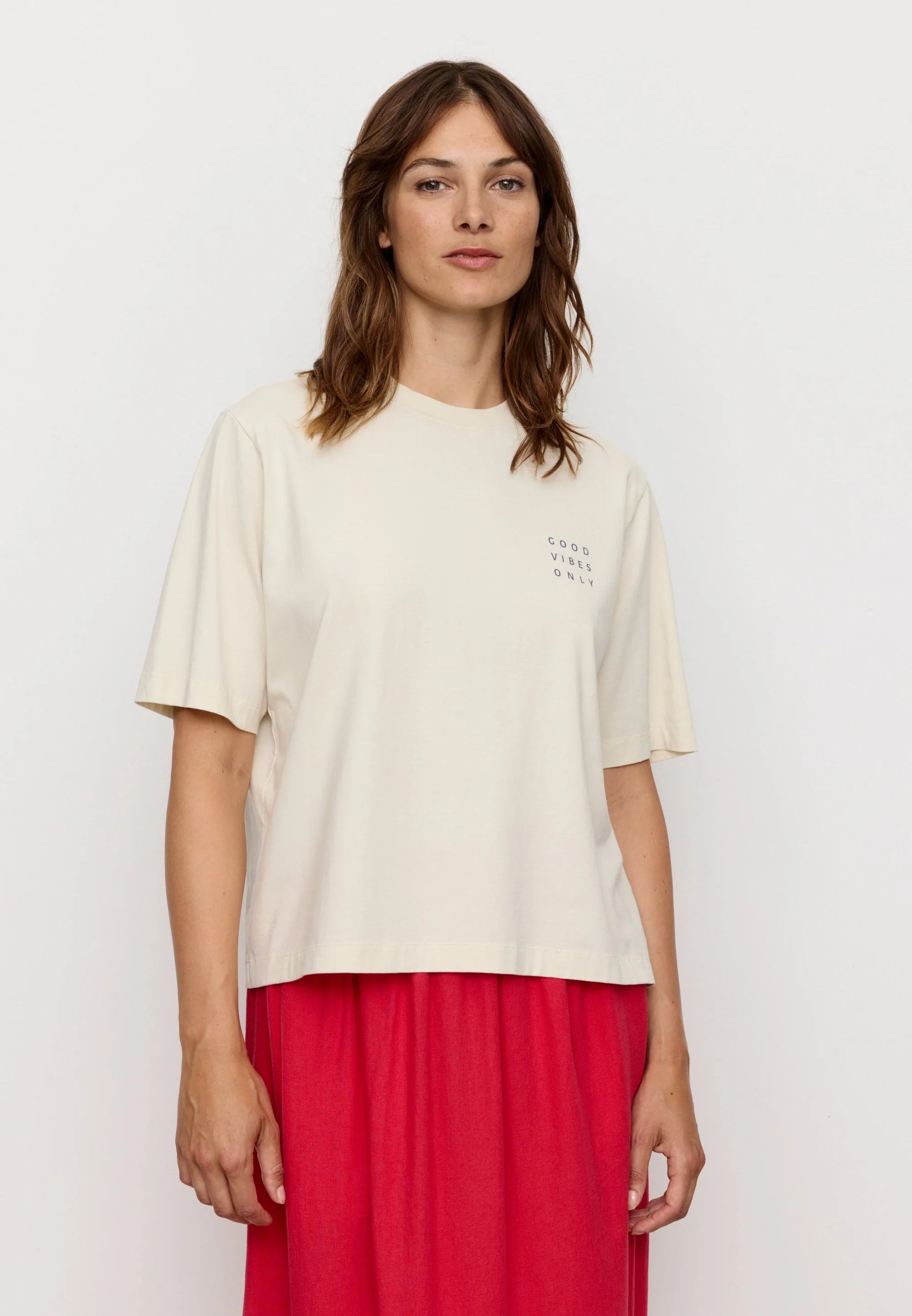 t-shirt azolla good vibes arctic white