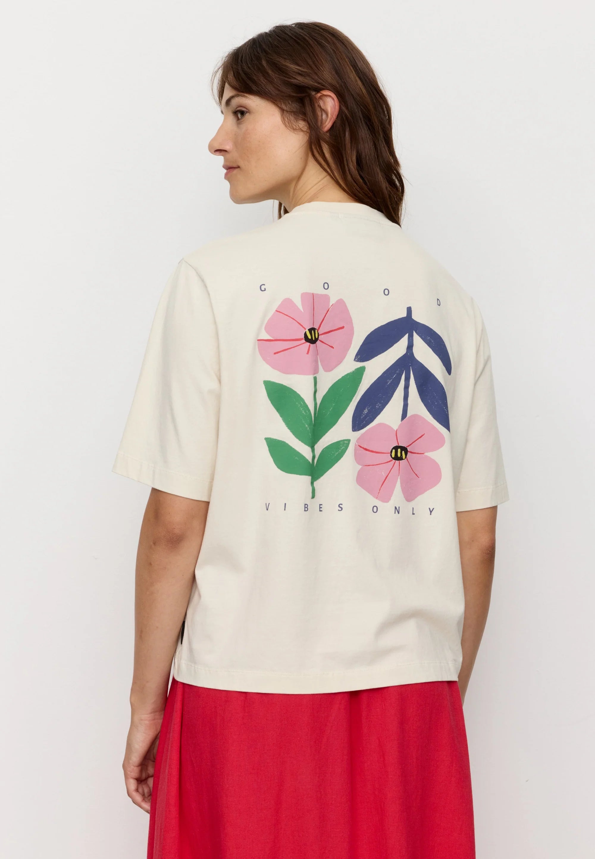 t-shirt azolla good vibes arctic white