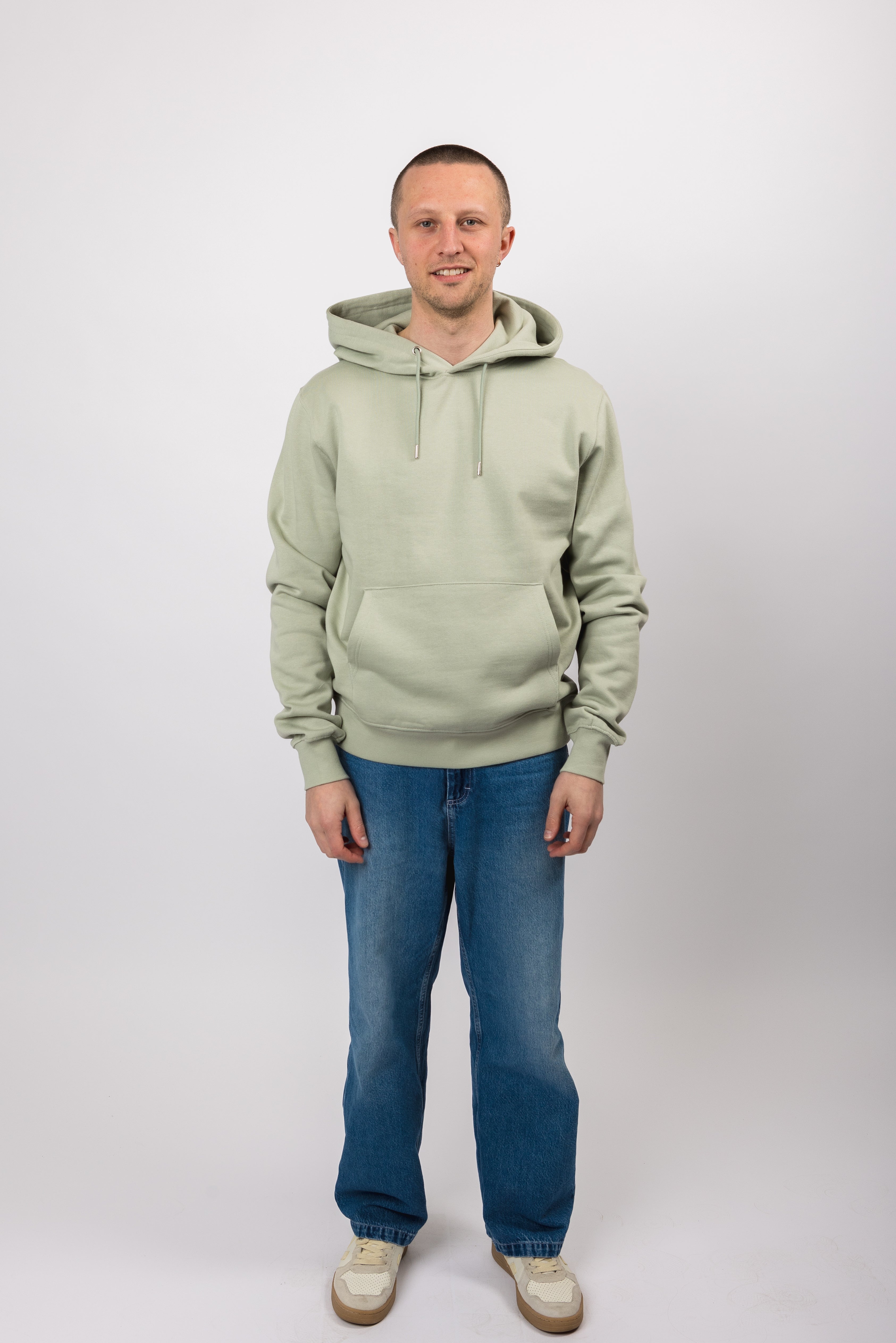 classic organic hoodie aqua gray