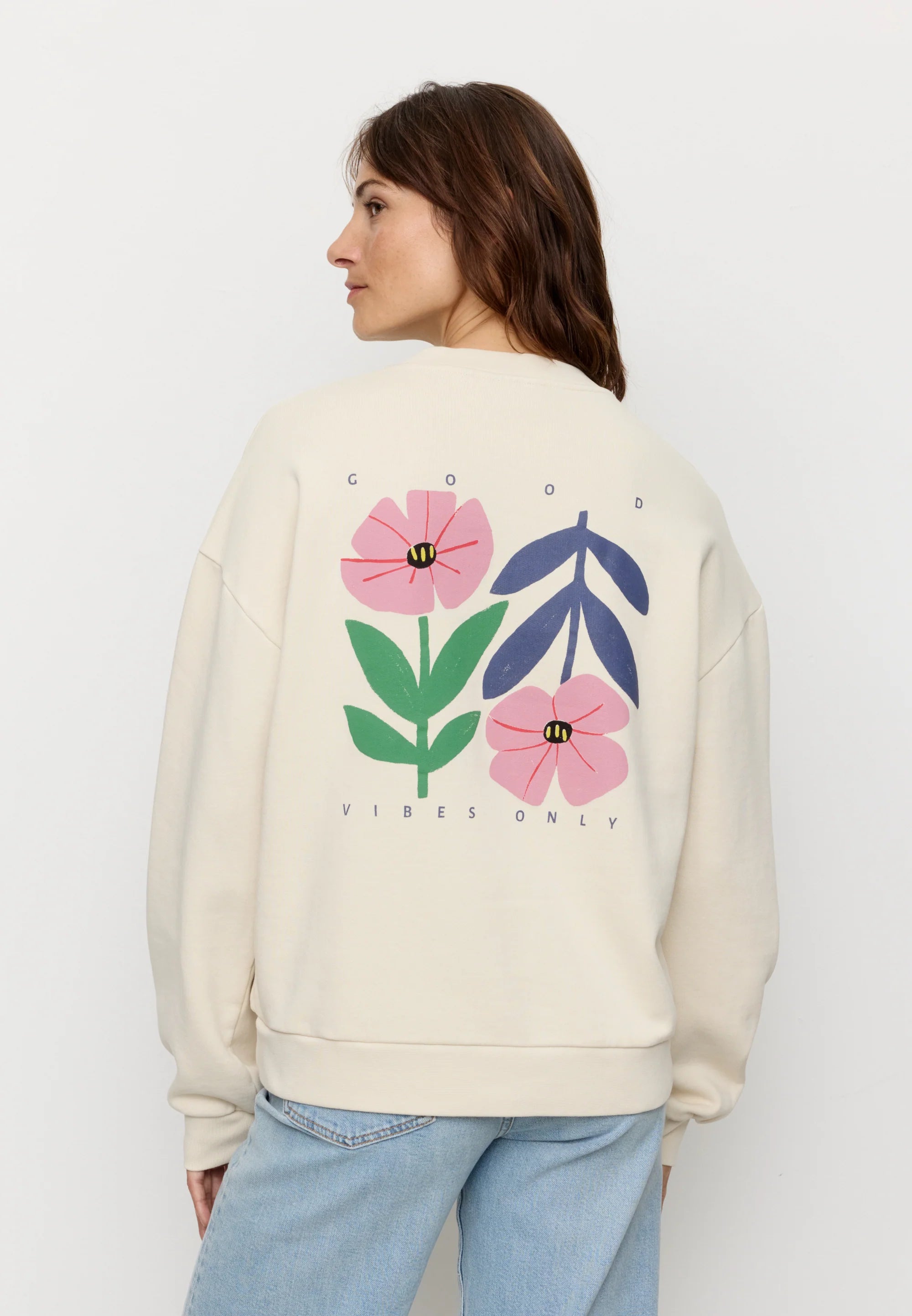 sweatshirt nerine good vibes arctic white