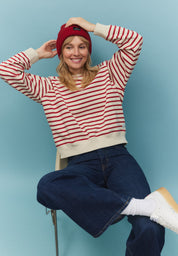 pullover allamanda stripes signal red