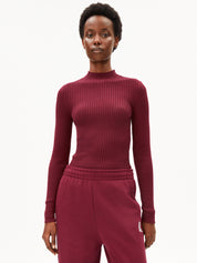 alaania knit sweater velvet red