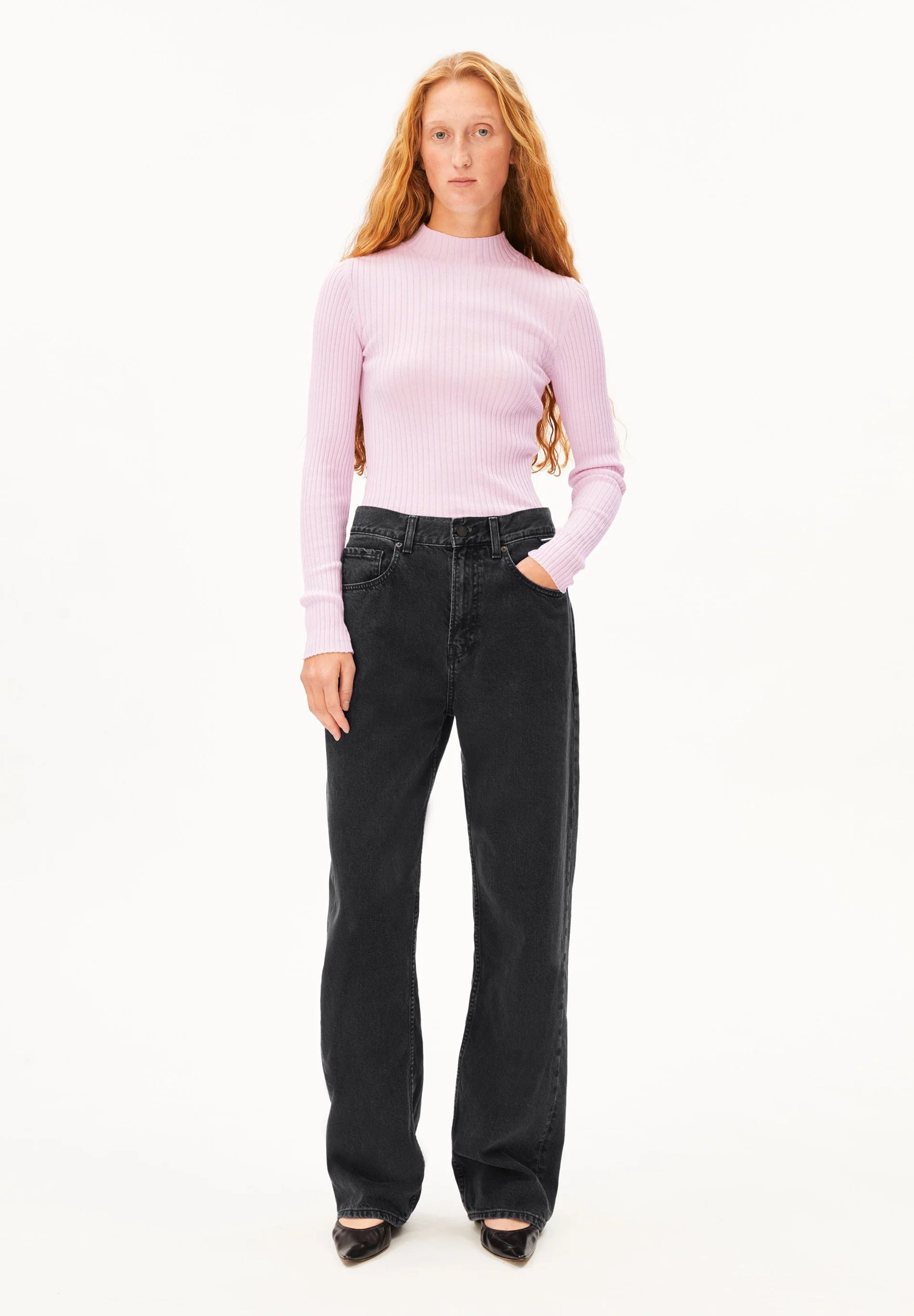 alaania knit sweater frosted rose