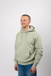 classic organic hoodie aqua gray