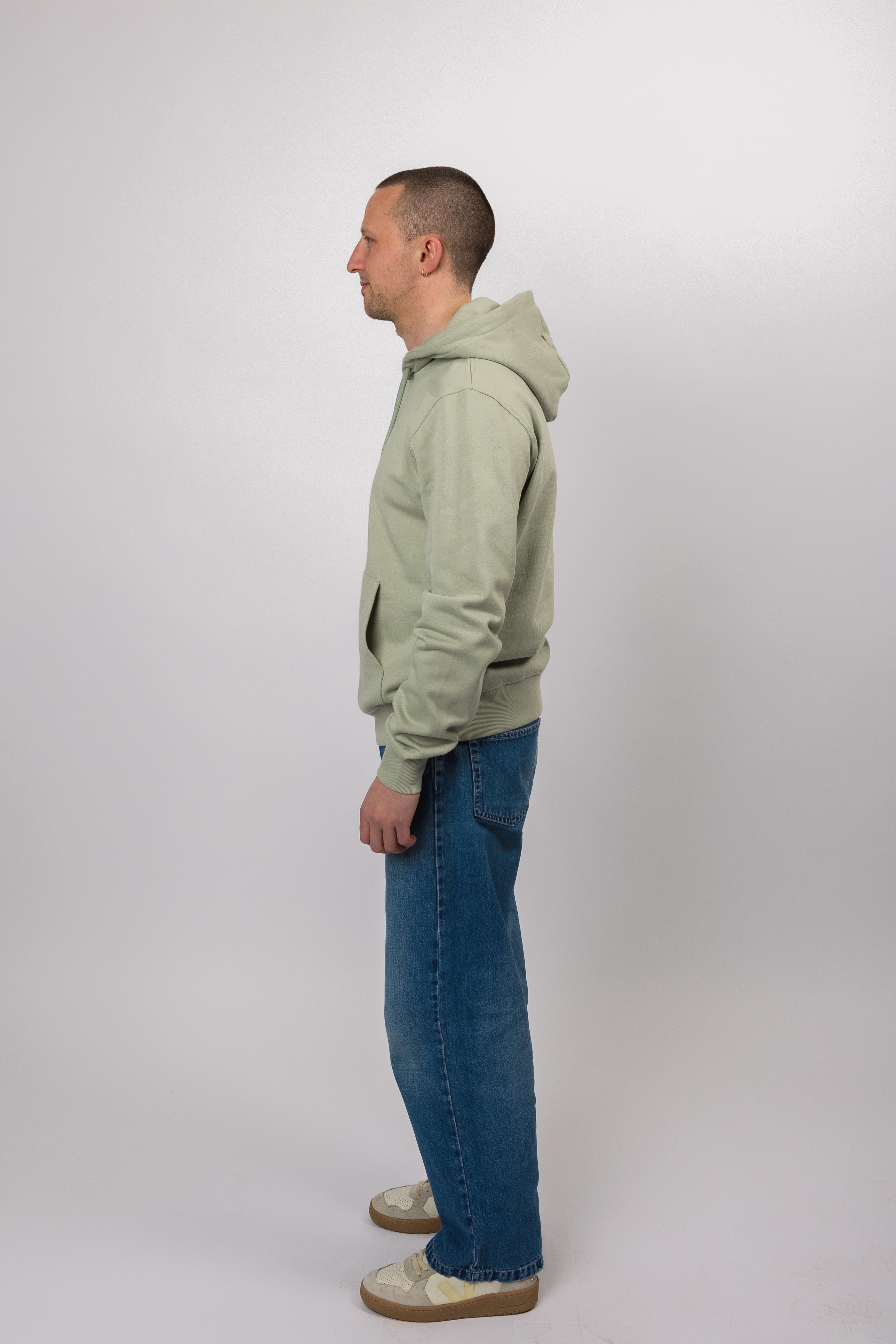 classic organic hoodie aqua gray