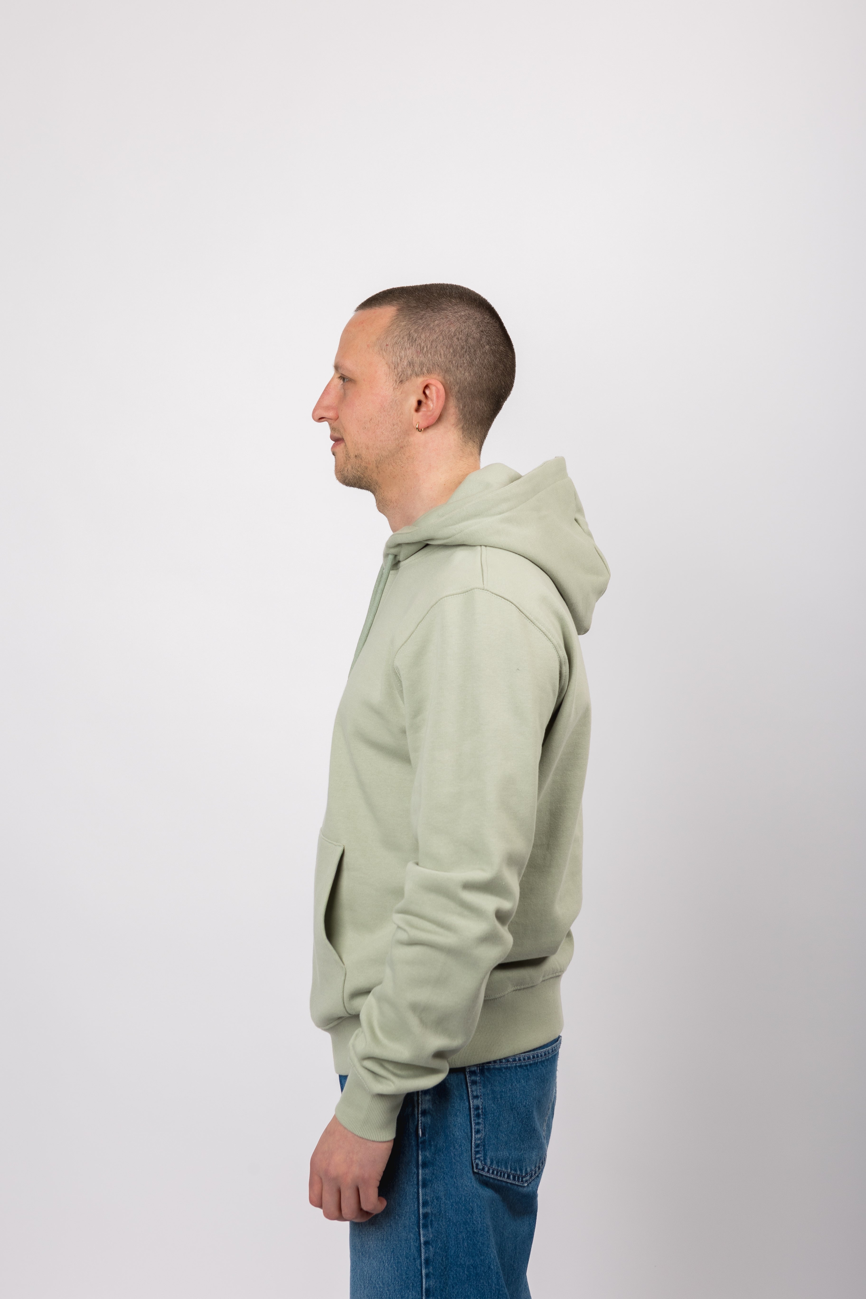 classic organic hoodie aqua gray