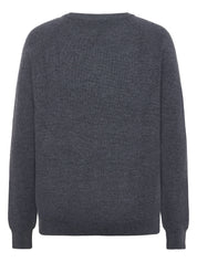 pullover merino wool crew neck knit dark grey melange