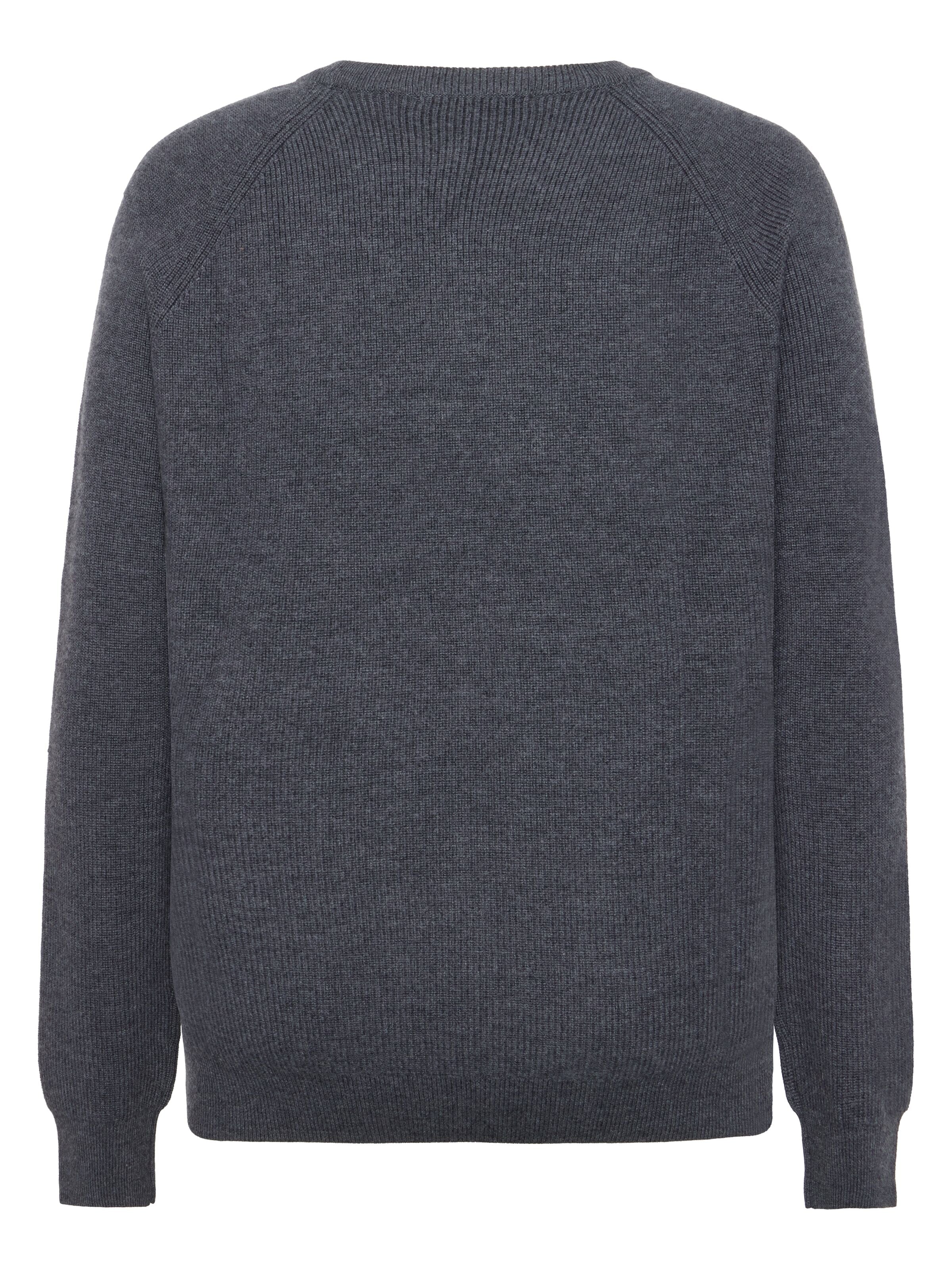 pullover merino wool crew neck knit dark grey melange