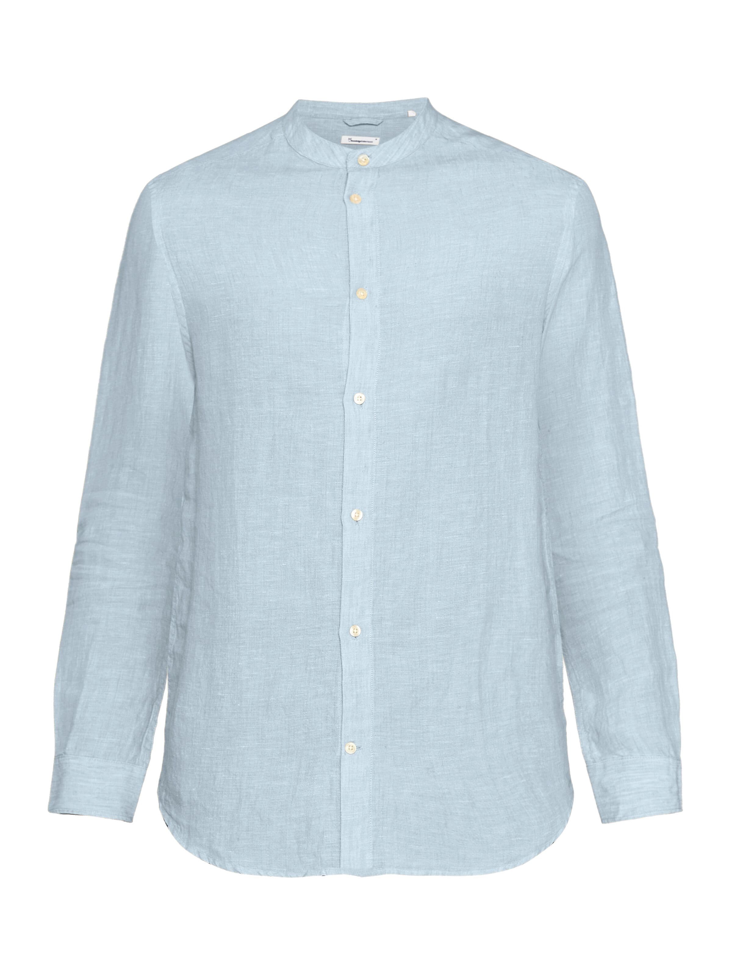 regular linen stand collar shirt skyway