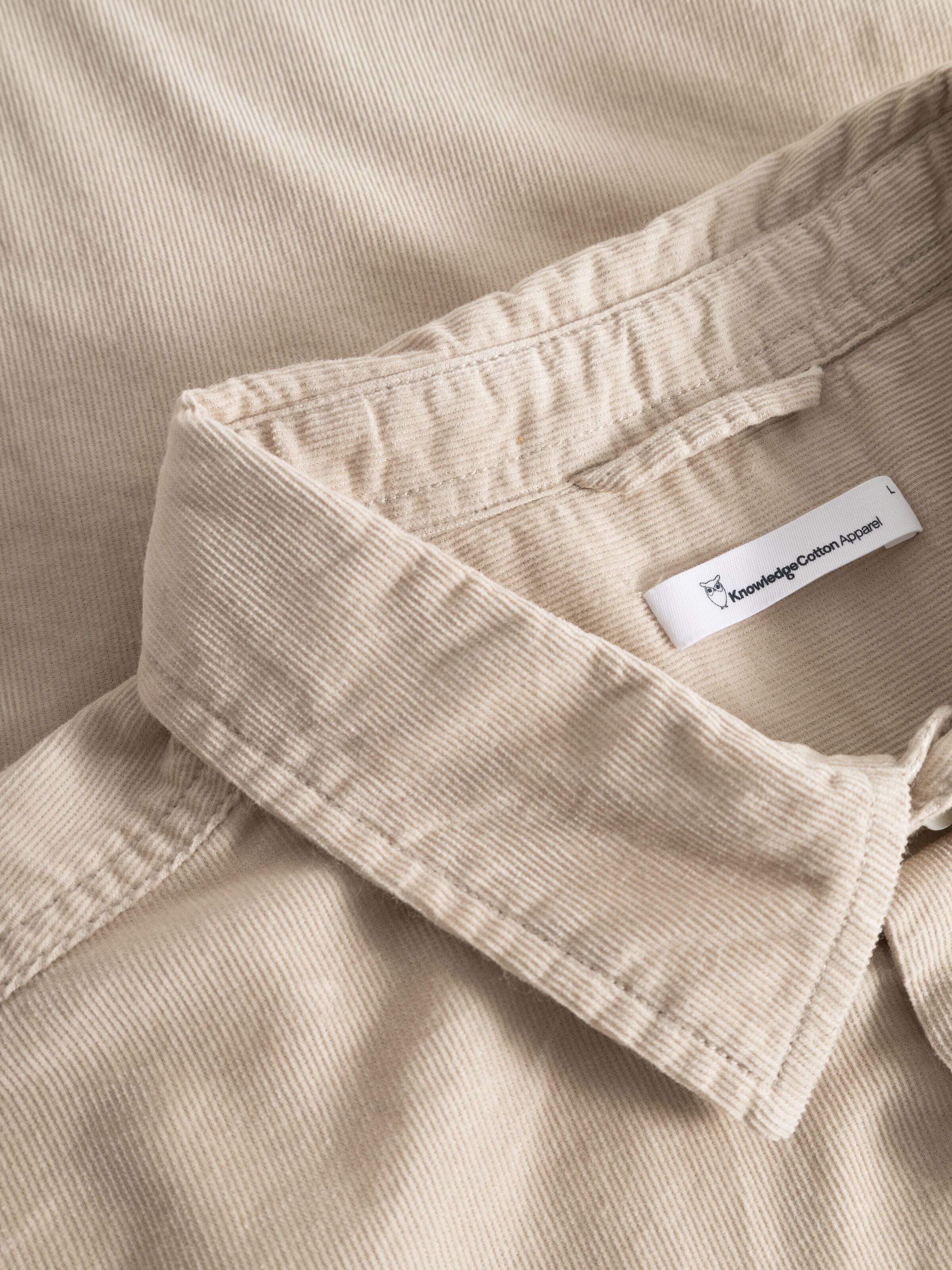 organic cotton corduroy shirt light feather gray