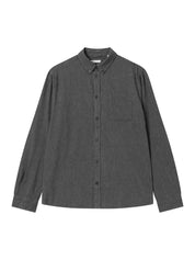 organic cotton flannel shirt dark grey melange