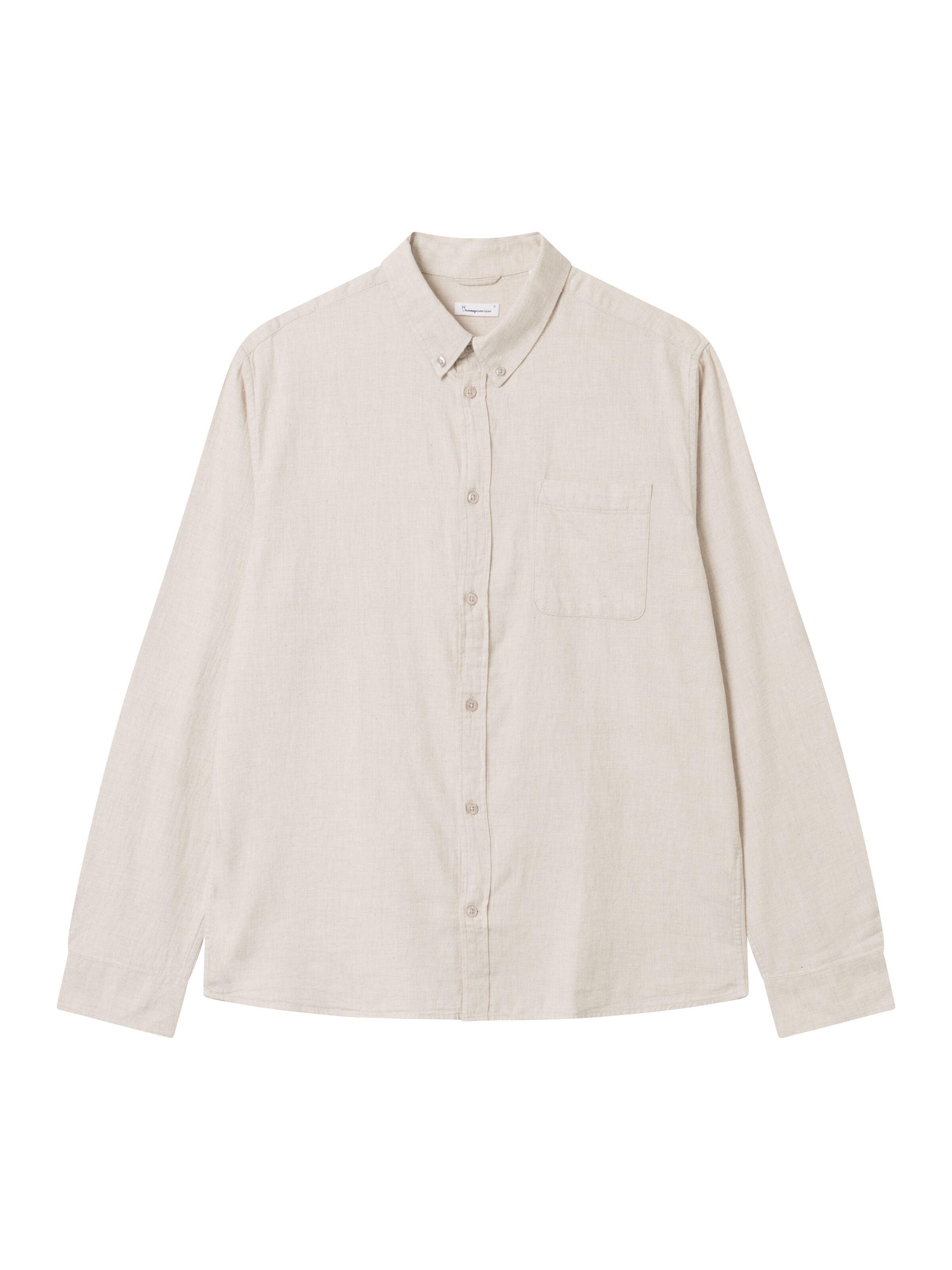 organic cotton flannel shirt greige