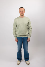 classic organic crew neck aqua gray