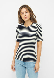 striped rib t-shirt black/white