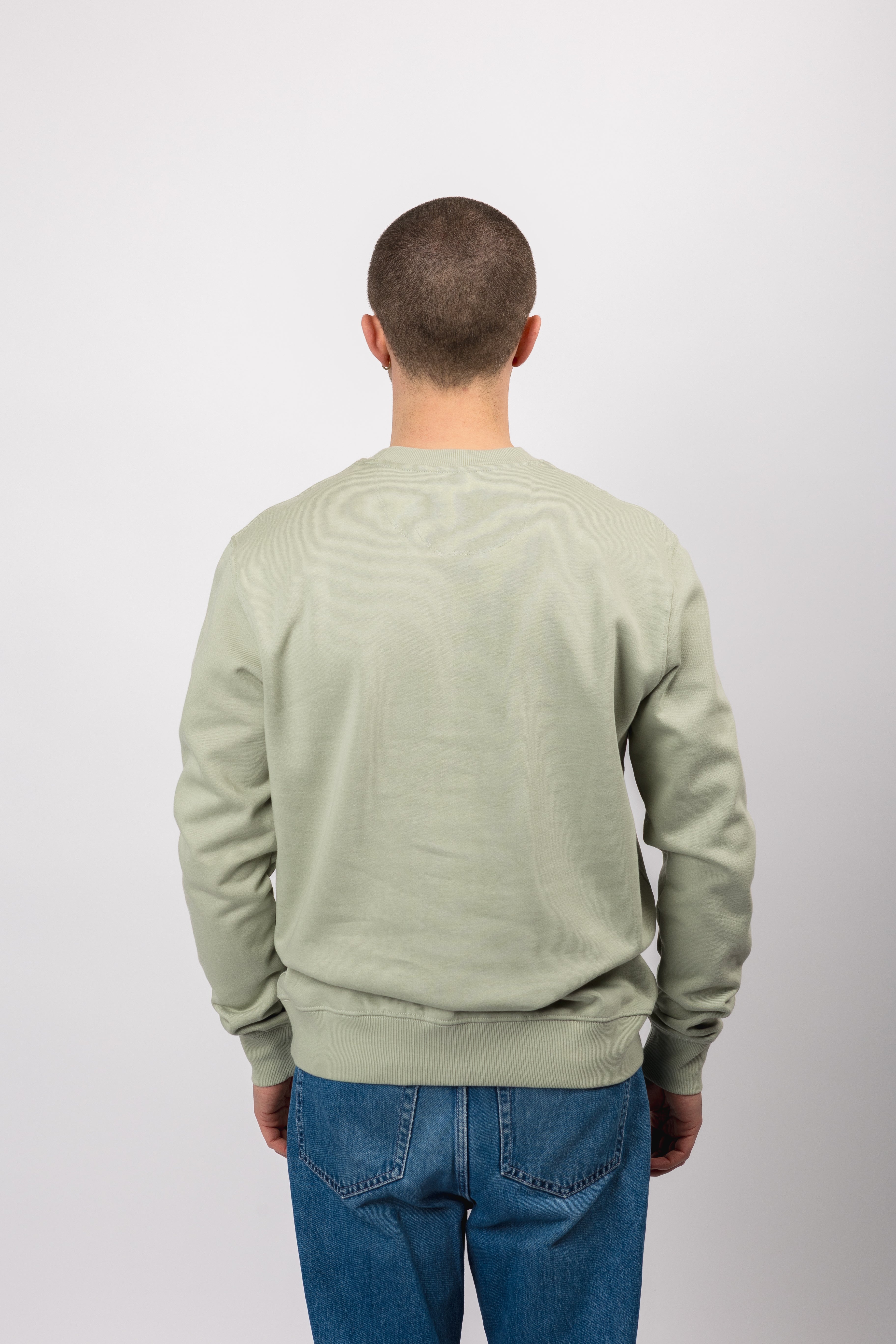 classic organic crew neck aqua gray