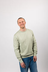 classic organic crew neck aqua gray
