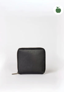 sonny square wallet black apple leather vegan