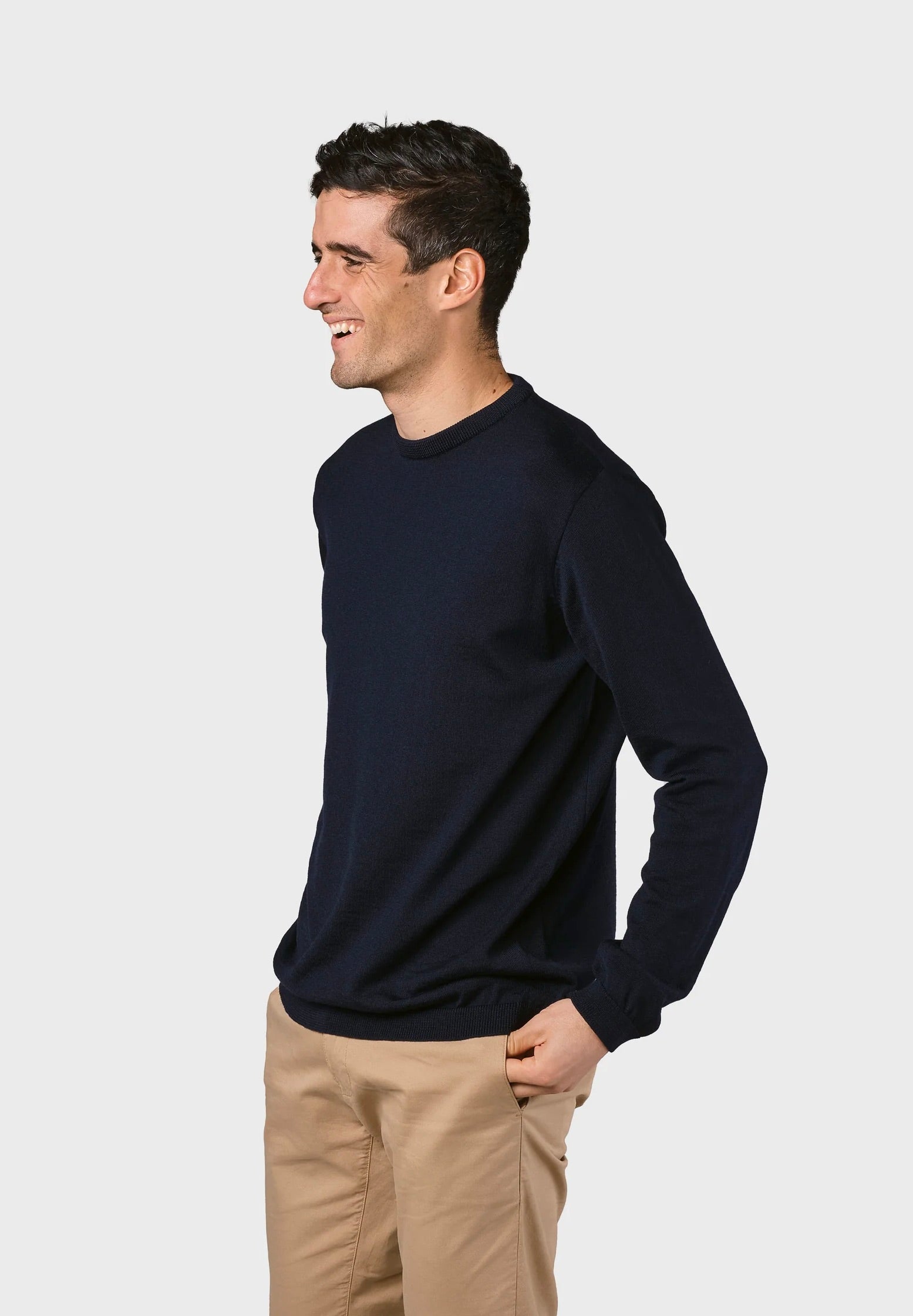 sweater basic merino knit navy
