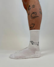 tennis sock sausage dog