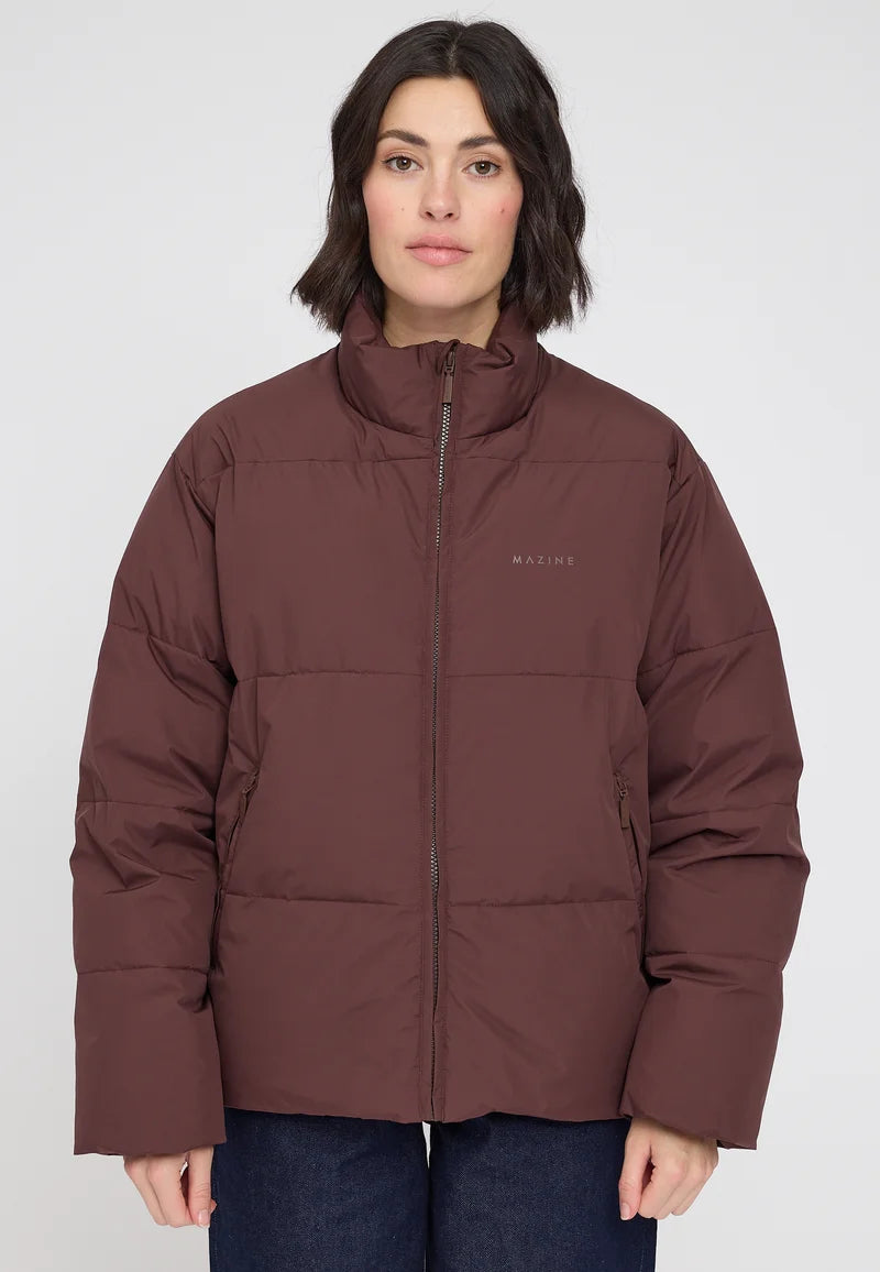 jacke loose fit puffer jacket deep mahogany
