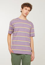 Lade das Bild in den Galerie-Viewer, t-shirt rowan stripes grey lilac
