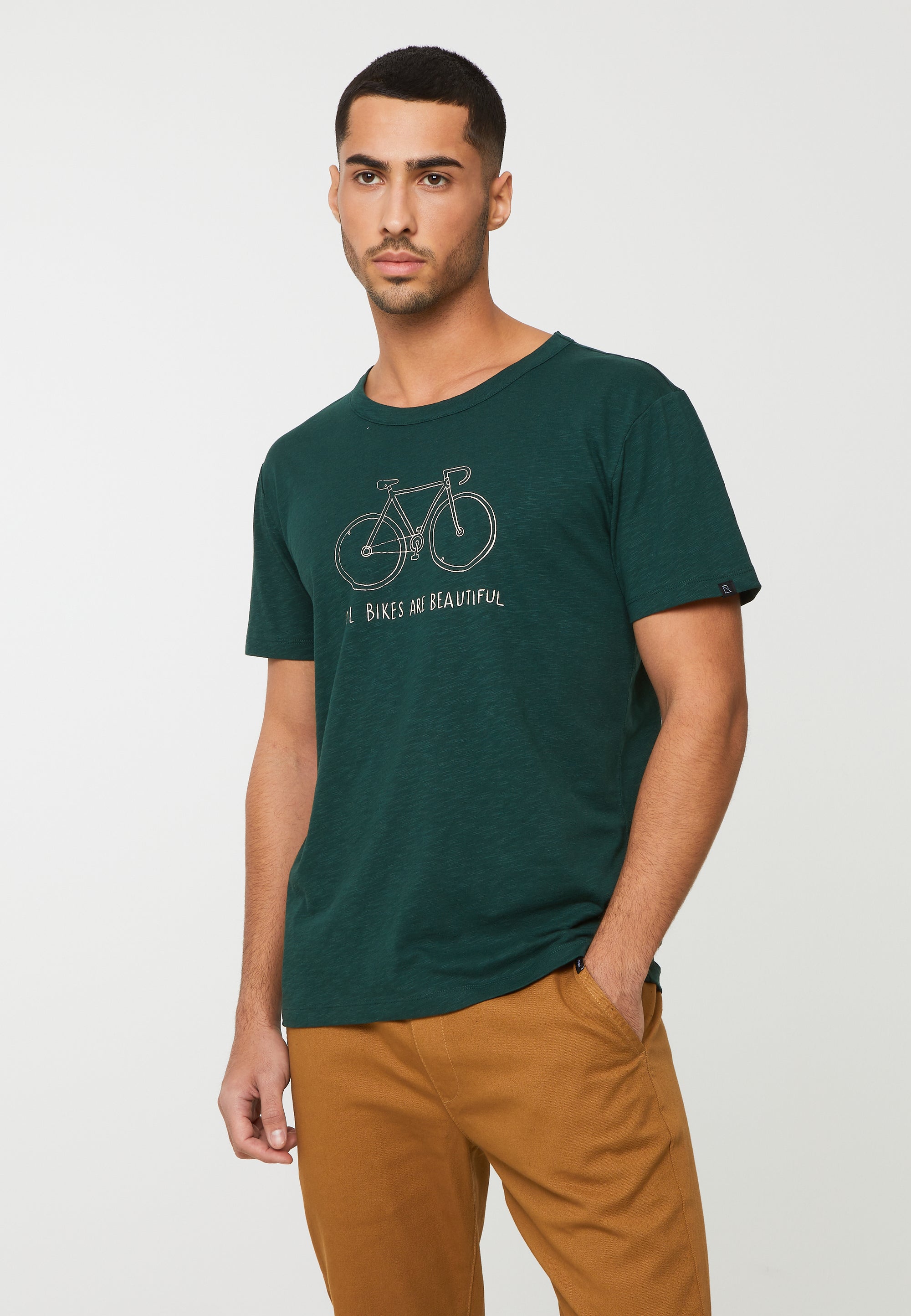 t-shirt bay simple bike dark green