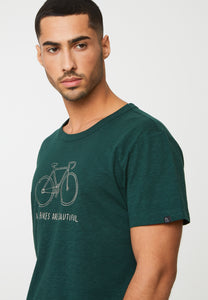 t-shirt bay simple bike dark green