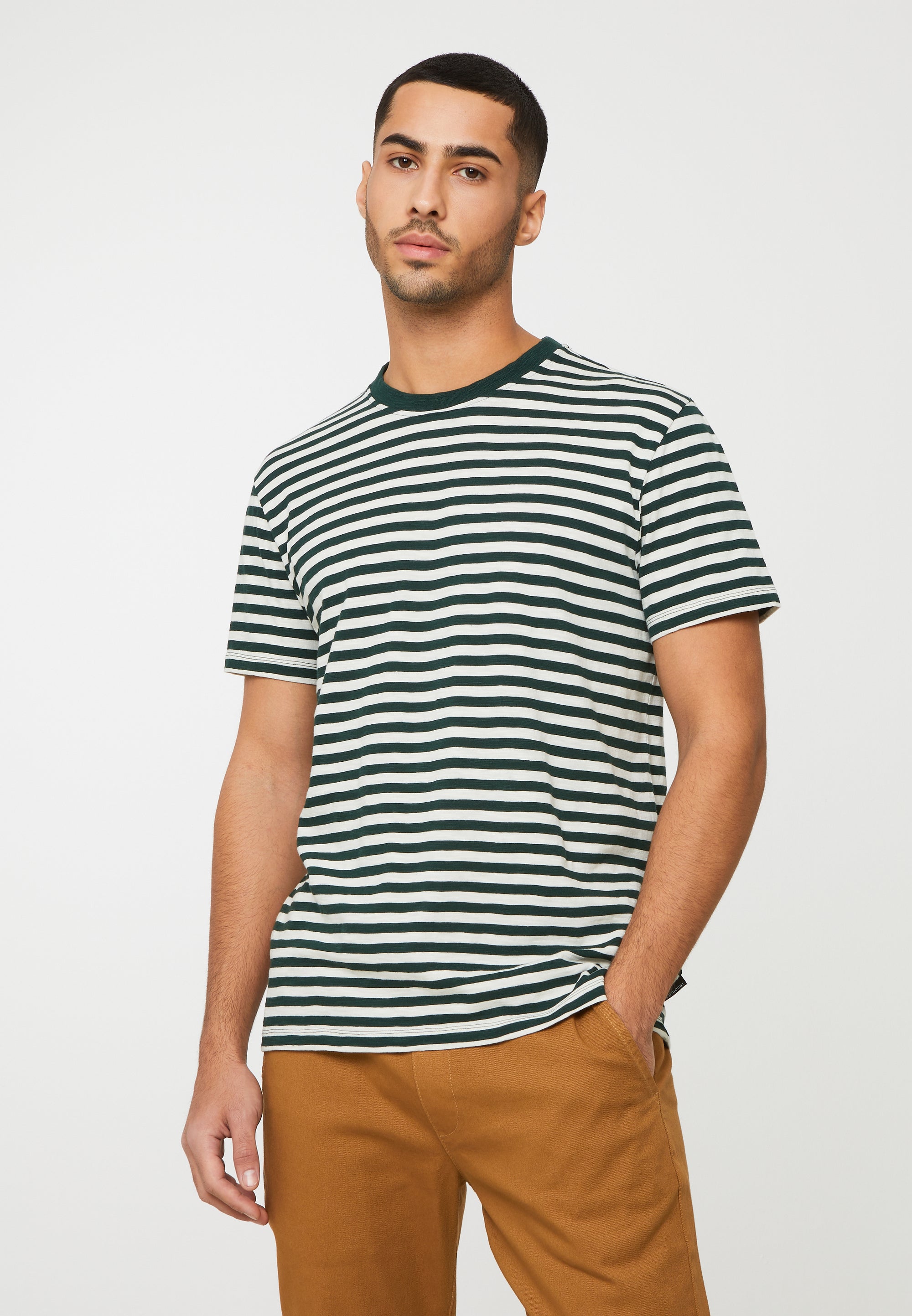 t-shirt delonix stripes dark green