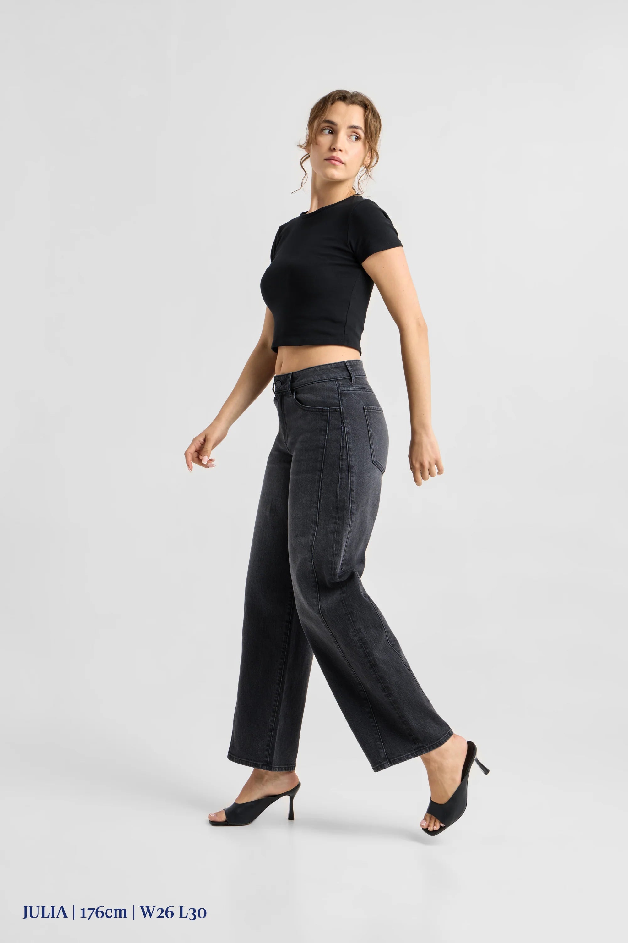 jeans ash barrel leg - cutline - vintage black