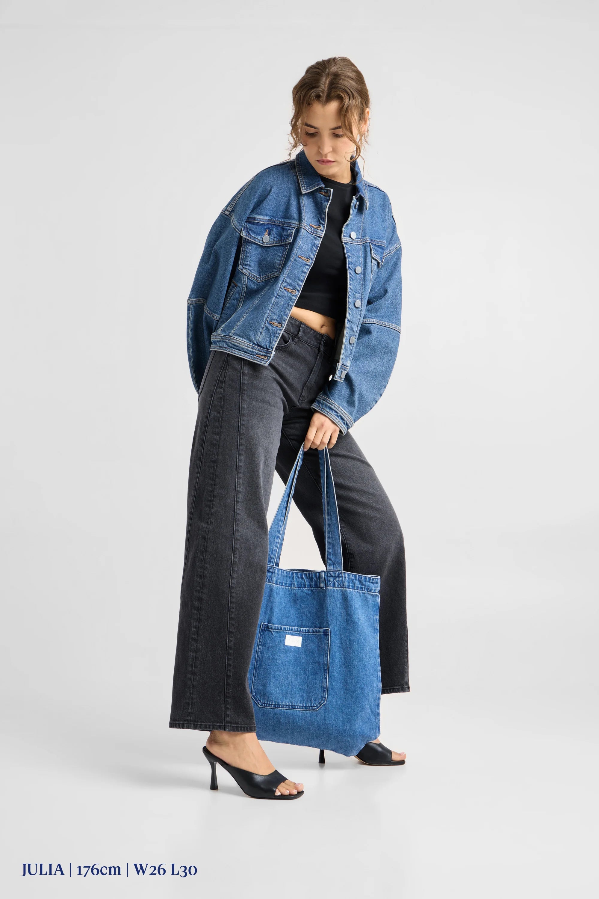 jeans ash barrel leg - cutline - vintage black