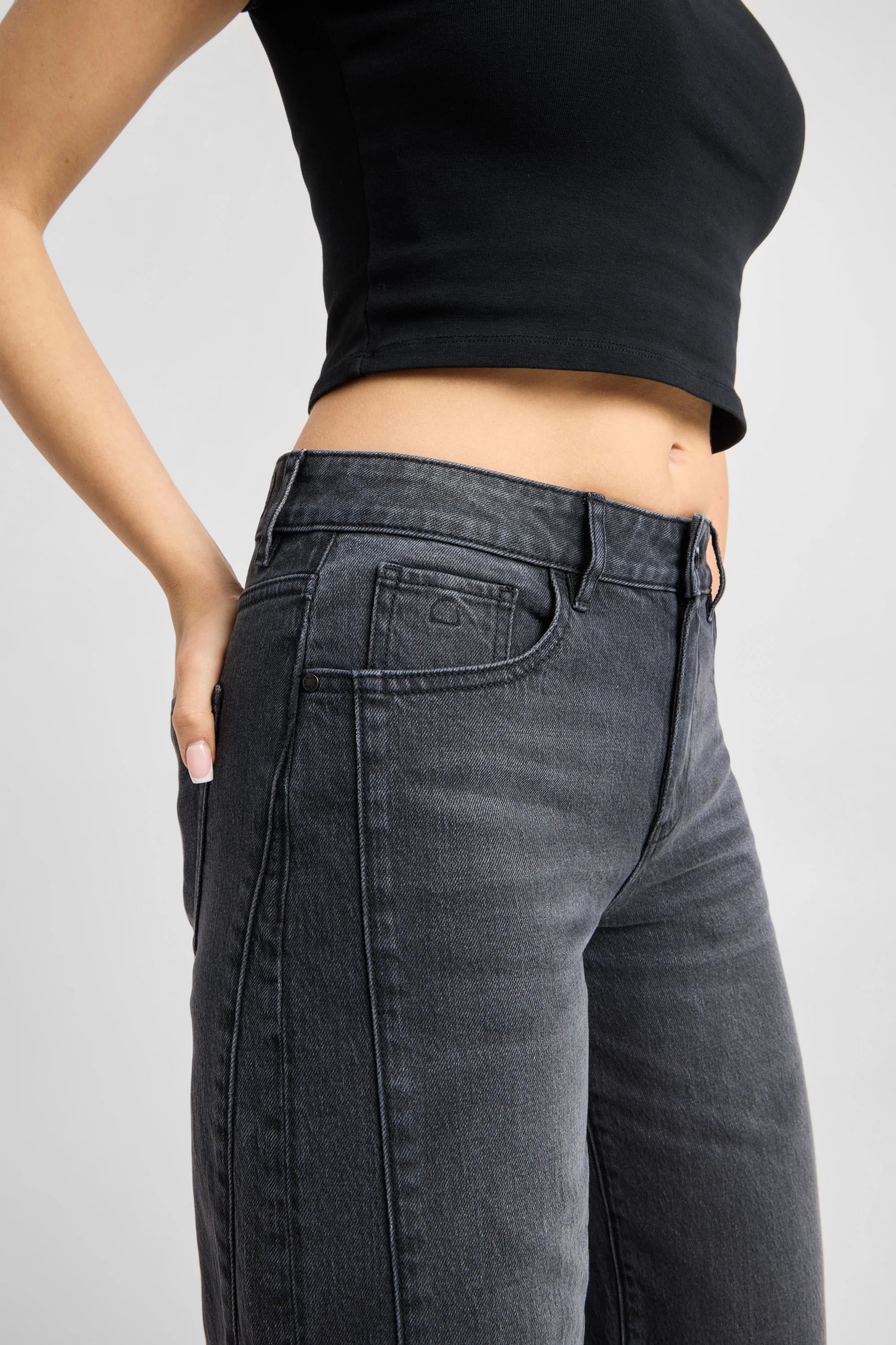 jeans ash barrel leg - cutline - vintage black
