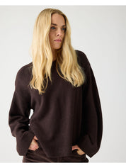 lambswool crew neck knit chocolate torte