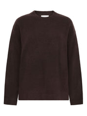lambswool crew neck knit chocolate torte