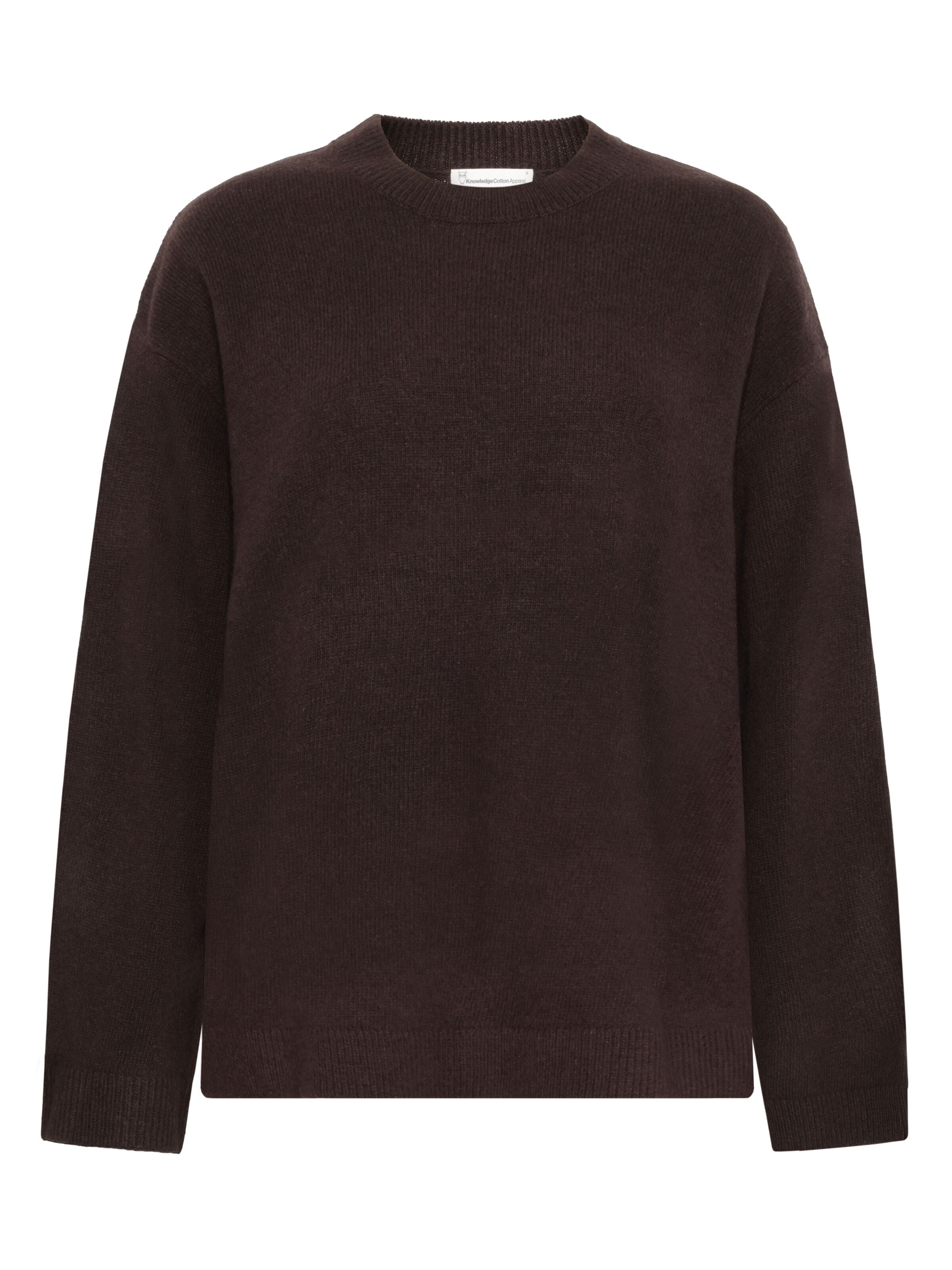 lambswool crew neck knit chocolate torte