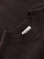 lambswool crew neck knit chocolate torte
