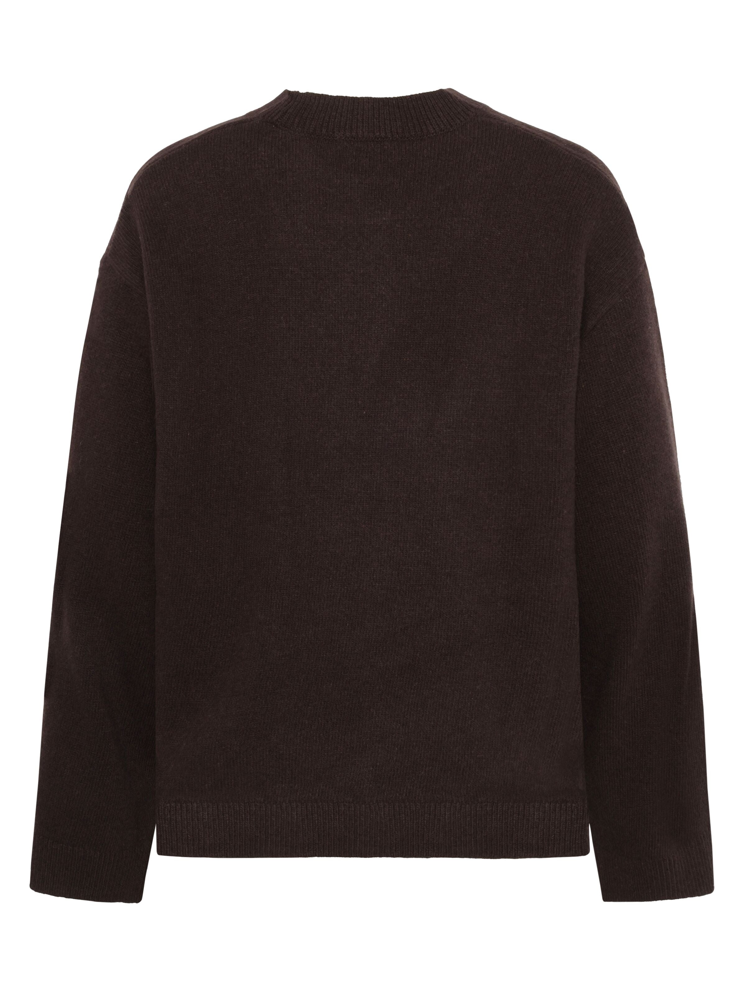 lambswool crew neck knit chocolate torte