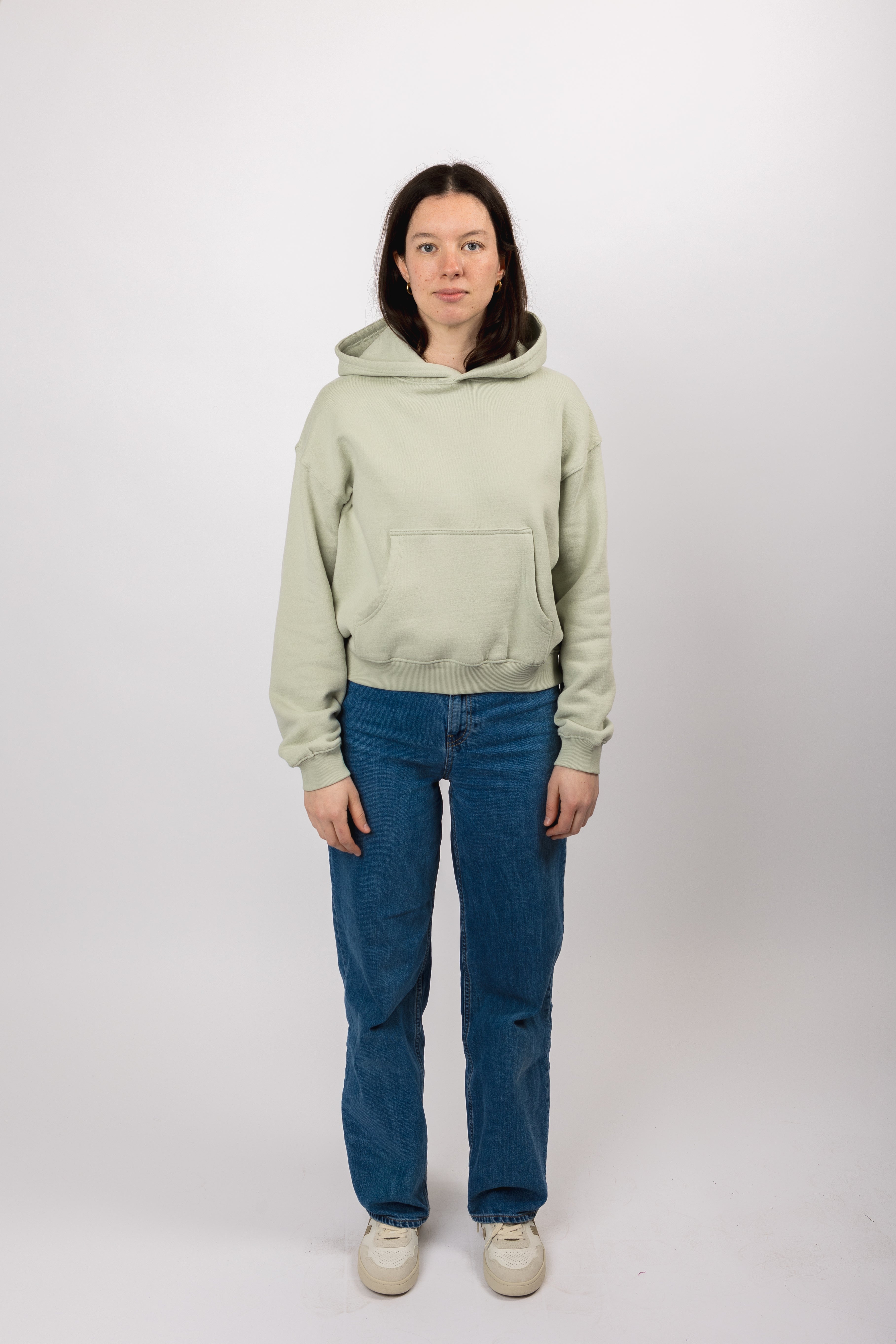 classic organic women's hoodie aqua gray